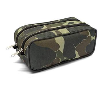 Imagem de Estojo Escolar Masculino Duplo LS Bolsas duas divisórias estampa camuflado