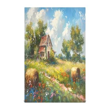 Imagem de xigua Conjunto de 1 panos de prato de cozinha Blooming Wildflowing, toalhas de cozinha de secagem rápida altamente absorventes para limpeza de pratos e limpeza manual, 71 x 45 cm