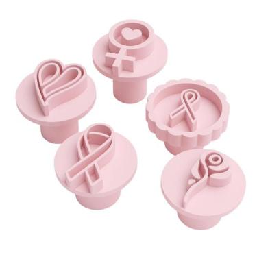 Imagem de Kit Carimbo Marcador Brigadeiros PREVENÇÃO MULHER OUTUBRO ROSA Molde F