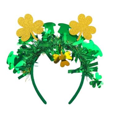 Imagem de YanJie Faixa de cabeça para o Dia de São Patrício com glitter, acessórios de cabelo verde, faixas douradas, lembrancinhas de festa do dia de São Patrício, roupas verdes para mulheres