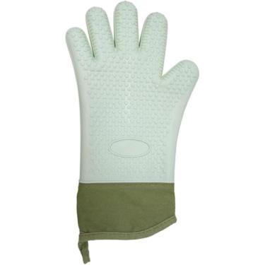 Imagem de Luva Térmica de Silicone para Cozinha e Churrasco com Manga e Forro Resistente a Altas e Baixas Temperaturas Ideal para Forno e Panela