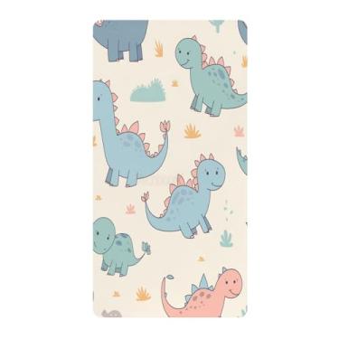 Imagem de Blueangle Lençol de berço padrão para berço infantil - lençol de algodão macio e respirável com desenho fofo de dinossauro (57)