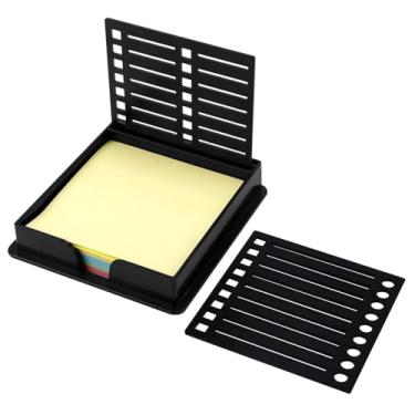 Imagem de Estêncil de notas adesivas com nota adesiva, para bloco de notas autoadesivo de 7,5 x 7,6 cm, clipe com suporte de modelo, suporte de linha, organizador de prateleira, dispensador para mesa