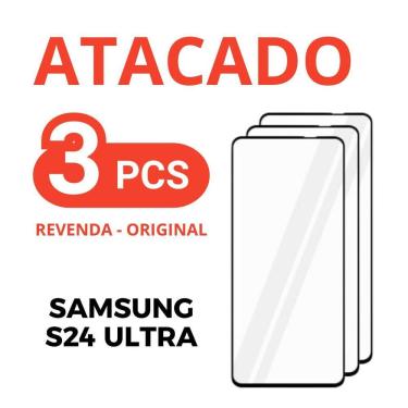 Imagem de Kit 3 Película Vidro De Temperado 3D Samsung S24 Ultra +