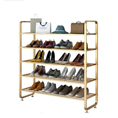 Imagem de Prateleira para sapatos, organizador de sapatos de 5 níveis, rack de armazenamento de sapatos de metal resistente, grande capacidade, economia de espaço para entrada, sala de estar, quarto, dormitório
