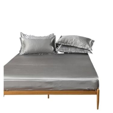 Imagem de THJKUPO Tapete de ar condicionado lavado à máquina, capa de cama com tapete, conjunto de cama de três peças, saia de cama lavável em (200 cm x 220 cm)