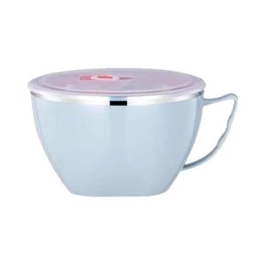 Imagem de Tigela Portátil De Aço Inoxidável Para Macarrão Com Tampa, Caixa Térmi