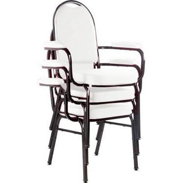 Imagem de Kit com 3 Cadeiras para Auditório Linha Hotel Branco