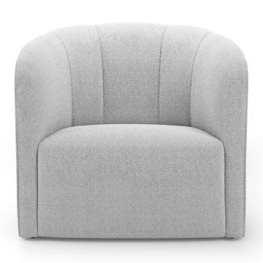 Imagem de Poltrona Decorativa Living Abby Bouclê Cinza Claro - Desk Design