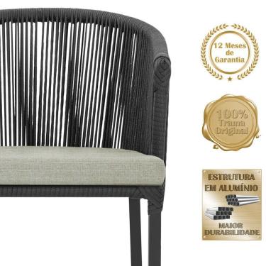 Imagem de Cadeira De Jantar Noronha Alumínio Preta E3 Trama  Preto