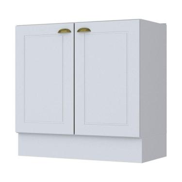 Imagem de Balcão De Cozinha Henn 80 Cm Sem Tampo 2 Portas Branco