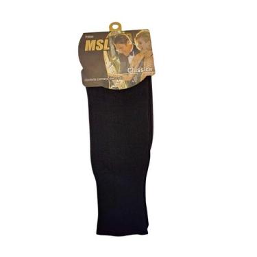 Imagem de Meia Social Masculina Adulto Poliamida Soft Confortável Cor:PretoTaman