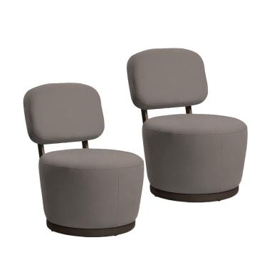 Imagem de Kit 2 Poltronas Bremen com Manta Acrilica Movellu Home