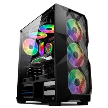 Imagem de Gabinete Gamer Hayom GB1710, ATX, USB 3.0, 3x Fans RGB, Lateral em Vidro - Preto
