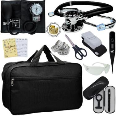 Imagem de Kit Enfermagem Top Cores Premium Completo Estagio - Love Saude, PRETO 