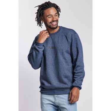 Imagem de Blusa Moletom Masculina Gola Careca Polo Wear Mescla Azul-Masculino