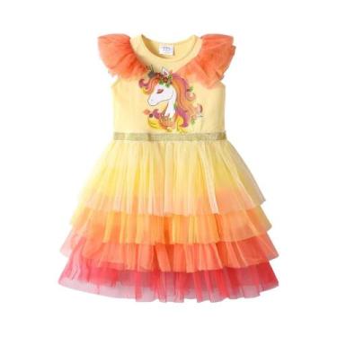 Imagem de Vestido De Camadas Para Meninas, Fantasia De Princesa Para Férias De V