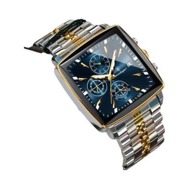 Imagem de Relógio Cronógrafo Masculino De Luxo Em Aço Inoxidável À Prova d'Água 