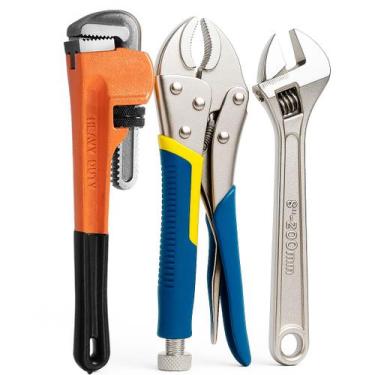 Imagem de Kit Ferramentas Chave Grifo Jogo De Chave Inglesa Alicate Pressão Prof