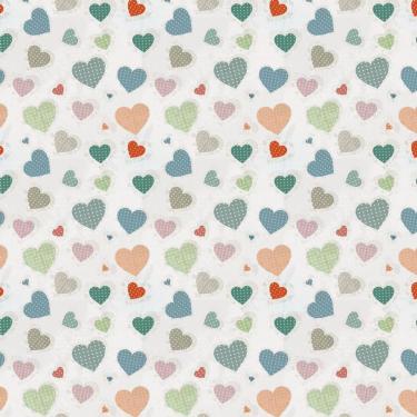 Imagem de Papel De Parede Adesivo Corações Coloridos Decorativo Teen