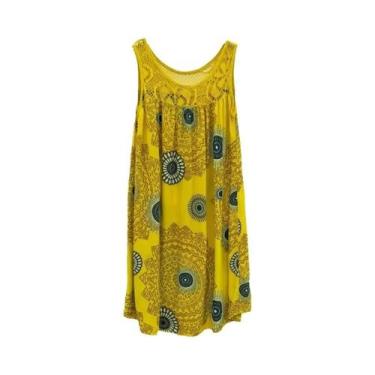 Imagem de Vestido Camisole Sem Mangas De Verão Para Mulheres plus Size Com Estam