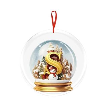 Imagem de Bola De Cristal Amarela De Acrílico Para Decoração De Árvore De Natal,
