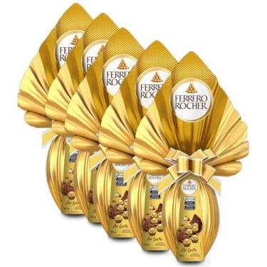 Imagem de Ovo De Páscoa Ferrero Rocher Ao Leite Kit 5 Unidades De 365G