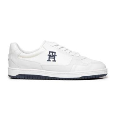 Imagem de Tênis Tommy Hilfiger Basket 2C Mix Suede LTH Masculino Branco-Masculino