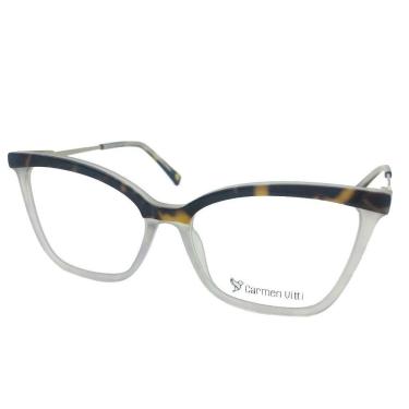 Imagem de Armação Óculos Grau Carmen Vitti Cv0152 C2 Demi Transparente