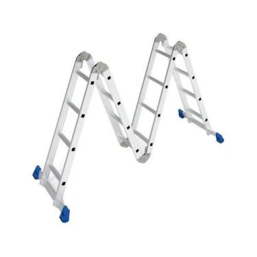 Imagem de Escada de Alumínio Mor Extensível Multifuncional, 4 x 4 Degraus
