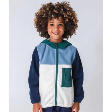 Imagem de Casaco Infantil Moletom Recorte Capuz Marisa Tam 4 a 1-49431, Azul, Ci