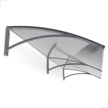 Imagem de TOLDO POLICARBONATO 1,20Mx70Cm Portas e Janelas, Chuva e Sol 1,20M x 0,70M(CINZA COM TRANSLUCIDO)