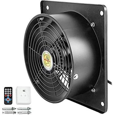 Imagem de KRASS Exaustor De Parede Industrial Exaustor Axial De Metal Ventilador De Ar Comercial Com Velocidade Variável 10 Polegadas 2 Polos Uter Rotor Ventilador 1850m³/h, Preto, Área Externa