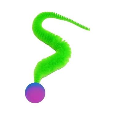 Imagem de Brinquedo Interativo Para Gatos: Bola Elástica, Lagarta, Verme Arco-Ír