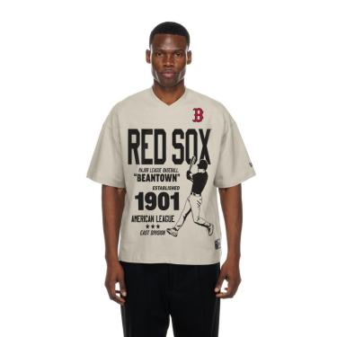 Imagem de CAMISETA NEW ERA OVERSIZE BOSTON RED SOX MLB BEGE-Masculino