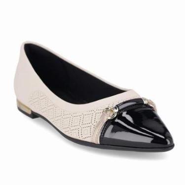 Imagem de Sapatilha feminina Piccadilly bico fino bicolor com detalhe elegante 274111-1-Feminino