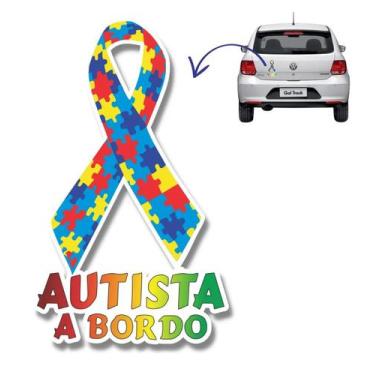 Imagem de Adesivo Laço Autista Á Bordo Autista Autismo Carro - Wellstore