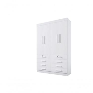 Imagem de Guarda Roupa Solteiro Mônaco 4 Portas 8 Gavetas Sem Pés - D' Doro Bran