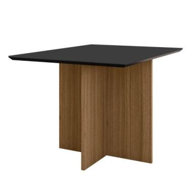 Imagem de Mesa De Jantar Retangular Tampo Chanfrado Sem Vidro 120cm Helô Poliman