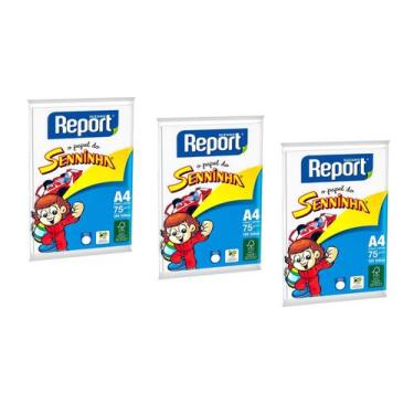 Imagem de Kit 3 Pacotes de Papel Sulfite Senninha Suzano  100F A4 - Report