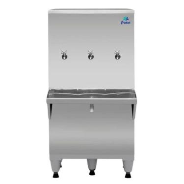 Imagem de Bebedouro Industrial Coluna 100 Litros RA10 Inox Frisbel 220V