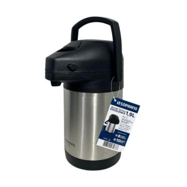 Imagem de Garrafa Termica Pressão Inox Soprano Excelence 1,9 Lt
