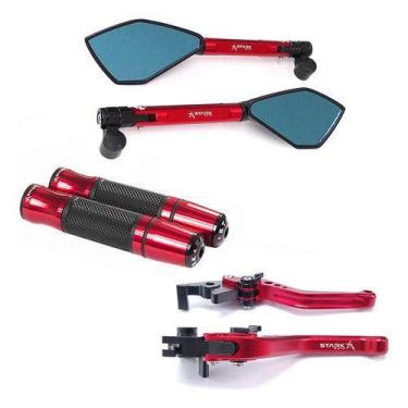 Imagem de Kit Manete Manopla Retrovisor Xj6 Fazer 600 Mt-07 Mt-09 - NoBrand, Ver