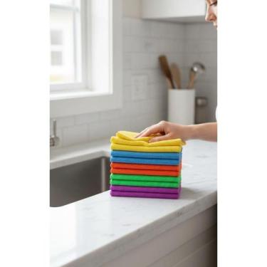 Imagem de 2x Kit 10 Panos Microfibra Limpeza Profissional Carro Vidro - Congratu