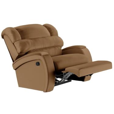 Imagem de Poltrona Do Papai Reclinável Kalie Manual Gatilho Fh9 Pu Caramelo - Mpozenato