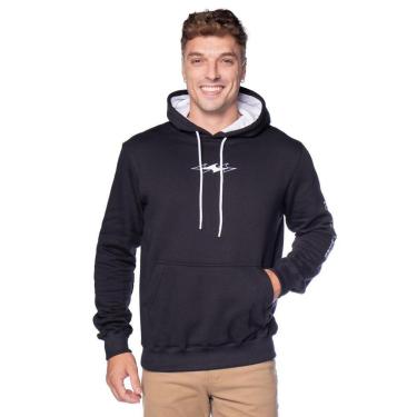 Imagem de Moletom Masculino Nicoboco Capuz Casual Preto/Branco-Masculino