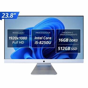 Imagem de Computador All In One 23.8 i5 16GB RAM SSD 512GB Windows 11 Pro Branco