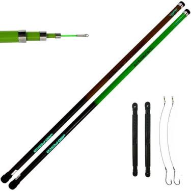 Imagem de Kit de Pesca 2 Varas Telescópica Para Traíra 4 mts Ponta Grossa 40% Ca