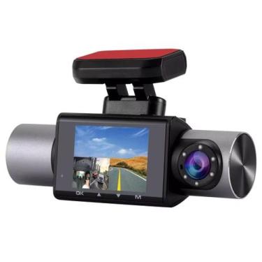 Imagem de Monitor Veicular 3 Câmeras Gravação Frontal Interna e Traseira Full HD
