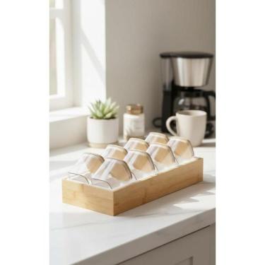 Imagem de Kit 9 Potes Organizador Temperos Gaveta Cozinha Bambu - Congratulation